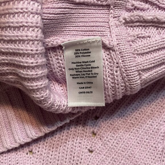 Talbots Lavender V-Neck Knit Poncho - Picture 8 of 10